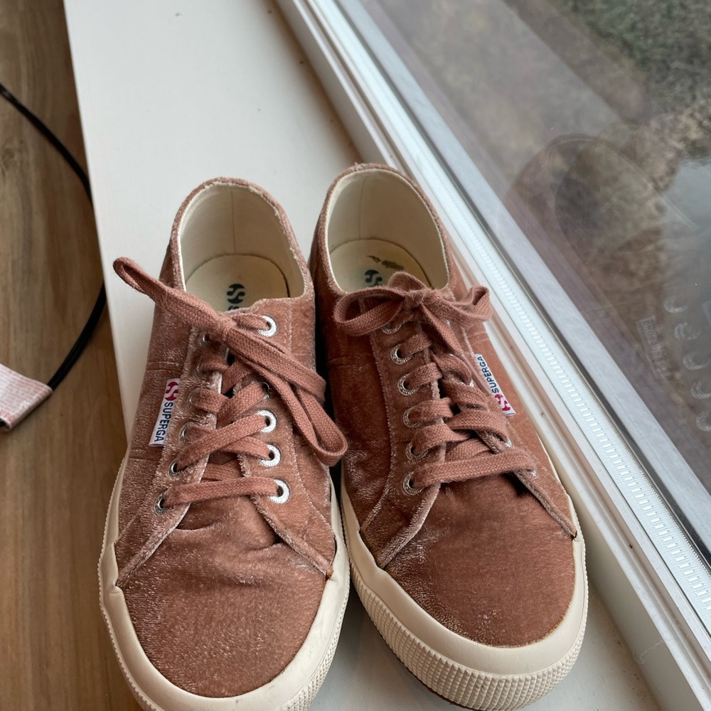 Superga women’s sneaker, pink crushed velvet, size 8.5. Price is firm. - Picture 5 of 7